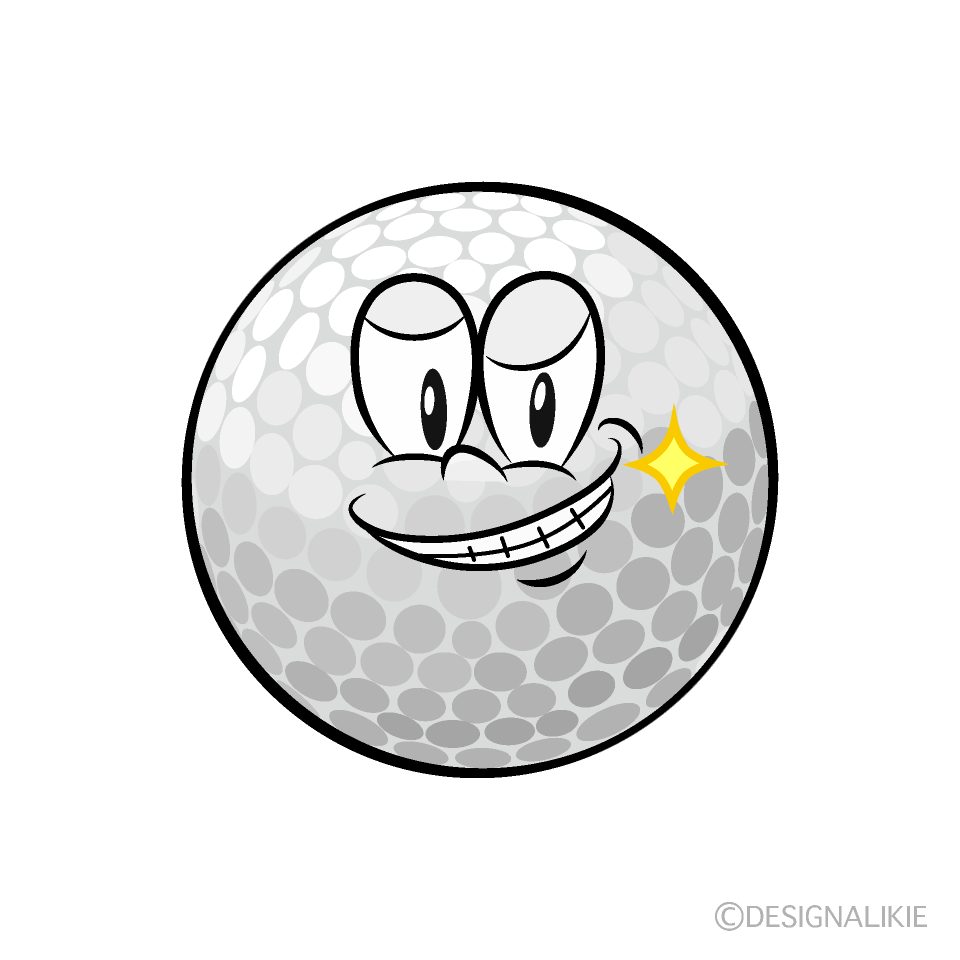 Grinning Golf Cartoon Character Image