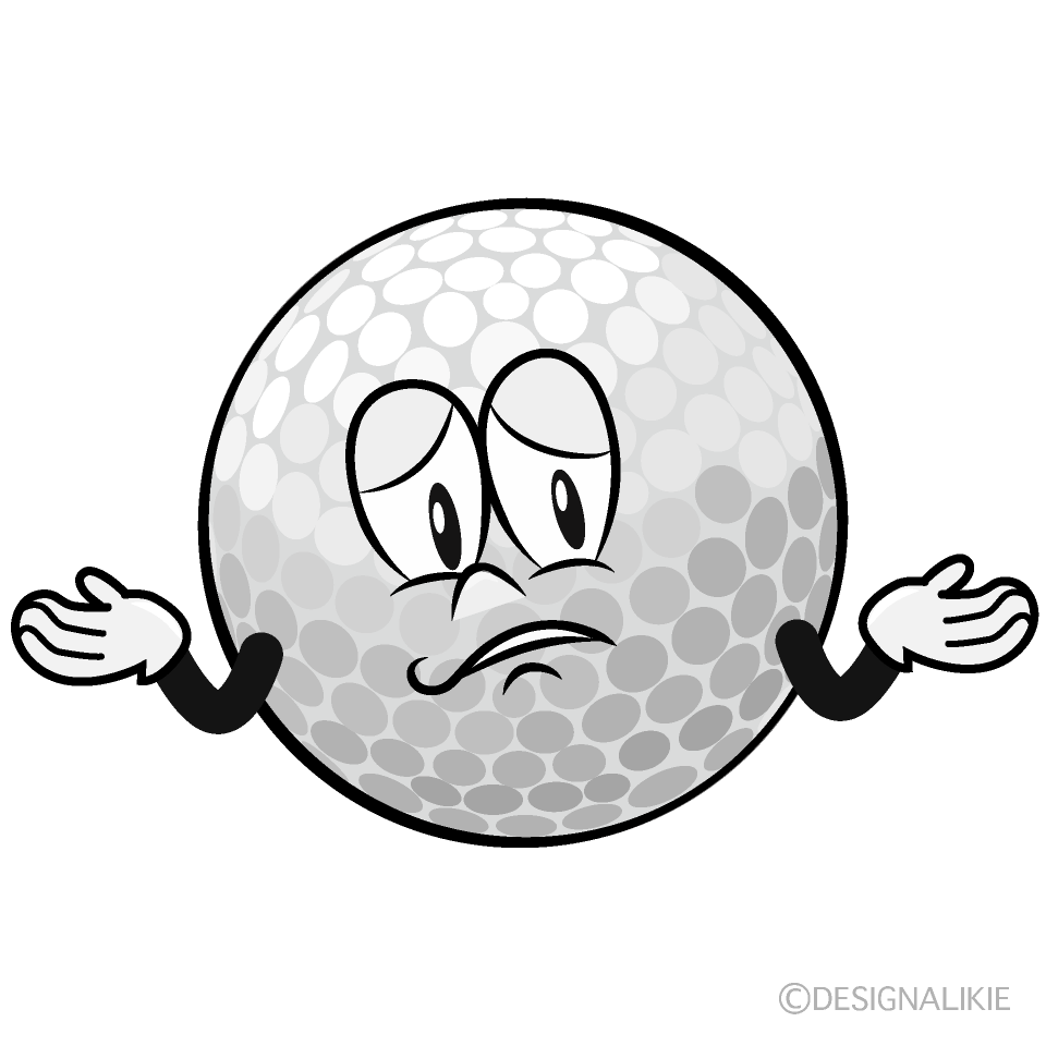Troubled Golf Cartoon Character Image
