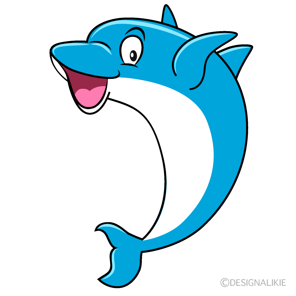 Surprised Dolphin Cartoon Character Image