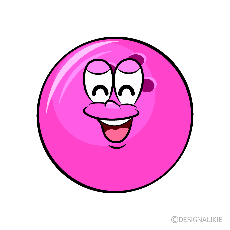 Smiling Bowling Ball Cartoon Character Image