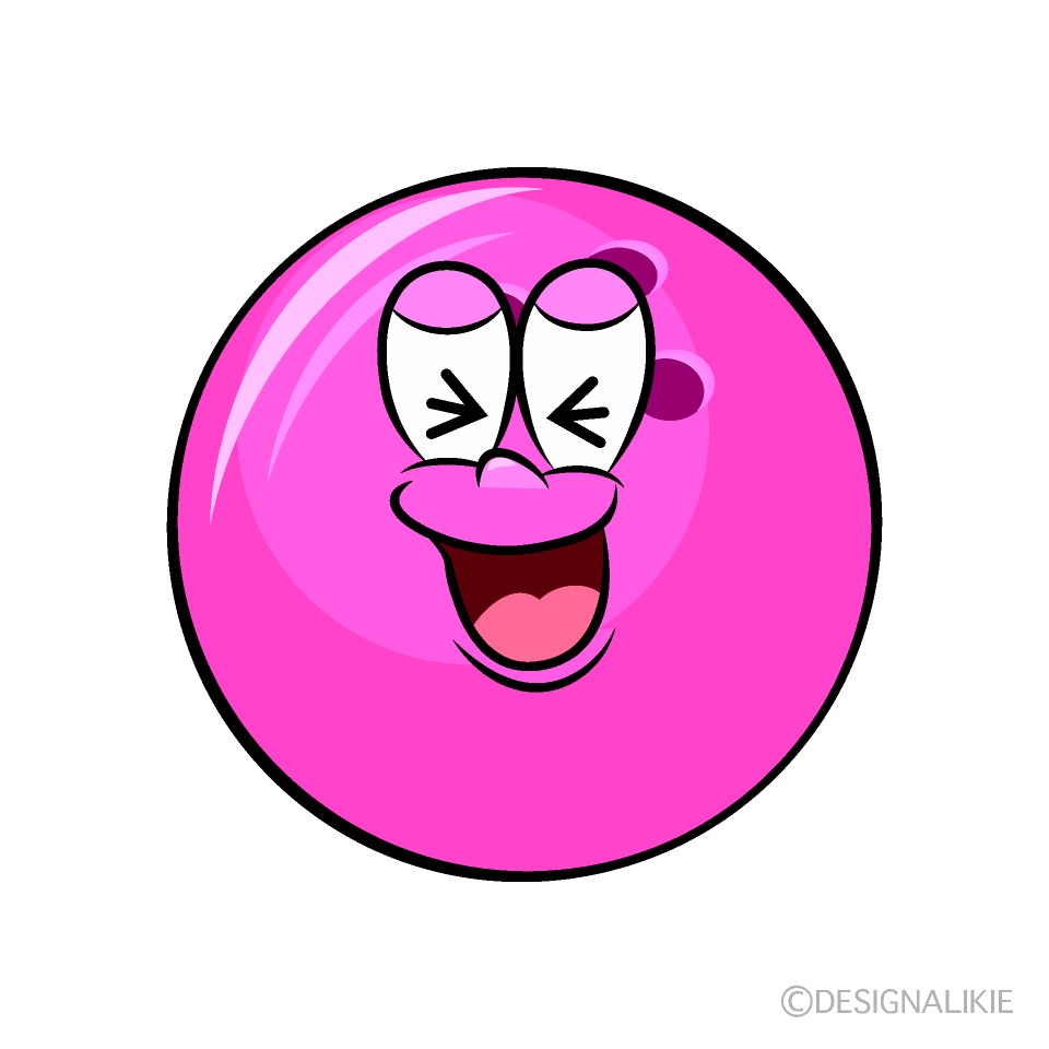 Laughing Bowling Ball Cartoon Character Image
