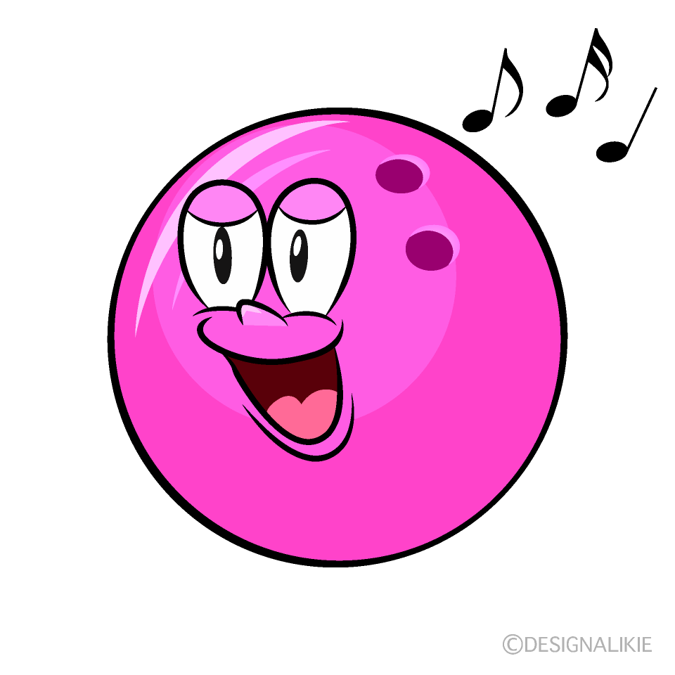 Singing Bowling Ball Cartoon Character Image