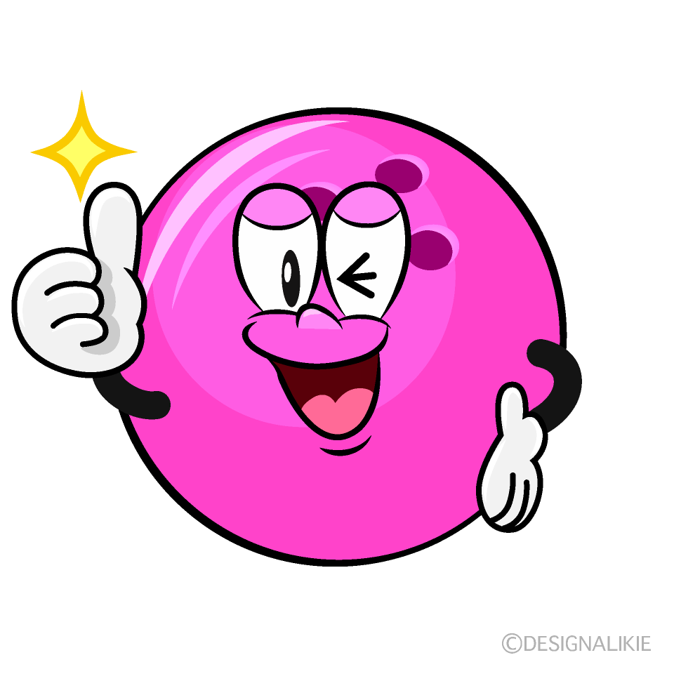 Thumbs up Bowling Ball Cartoon Character Image