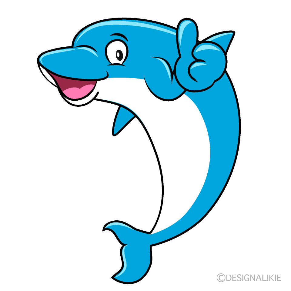Thumbs Up Dolphin Cartoon Character Image