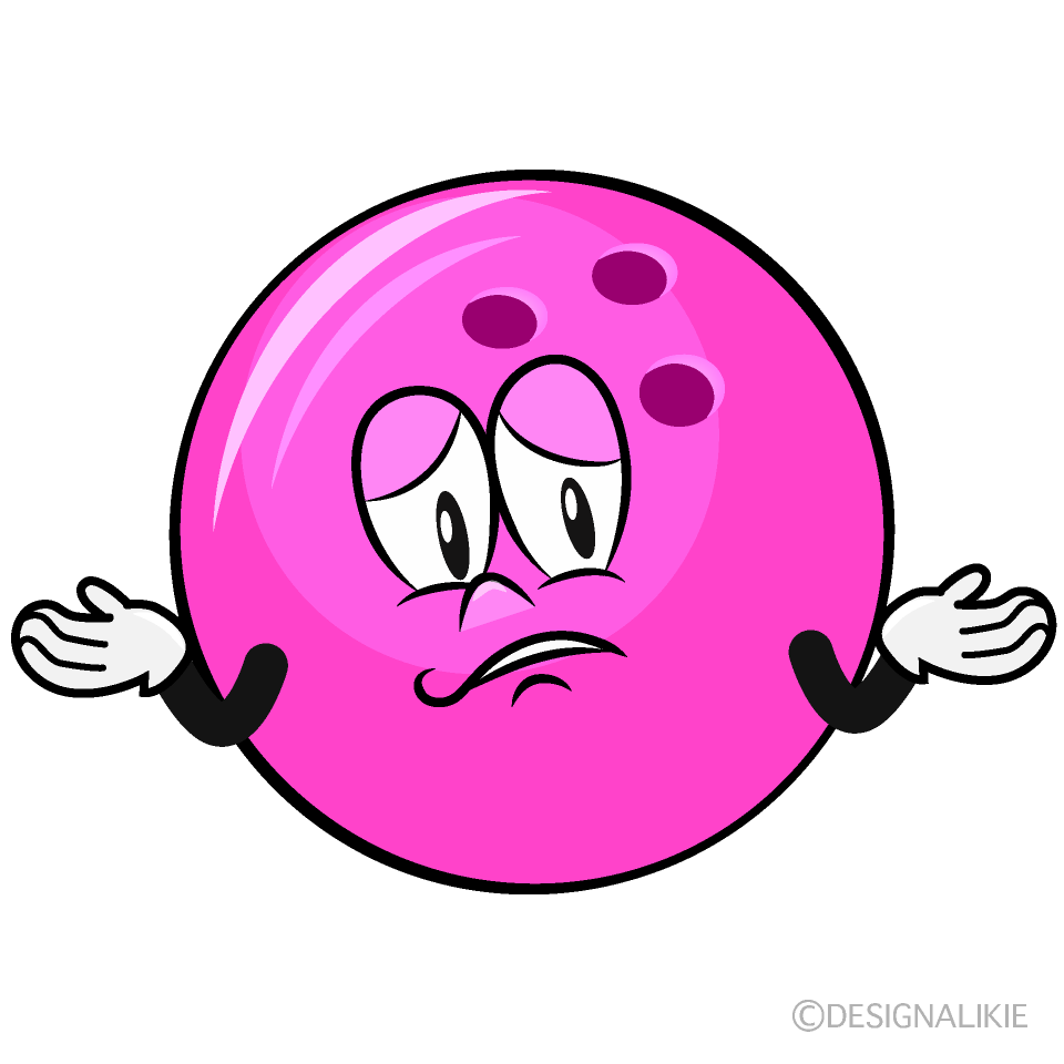 Troubled Bowling Ball Cartoon Character Image