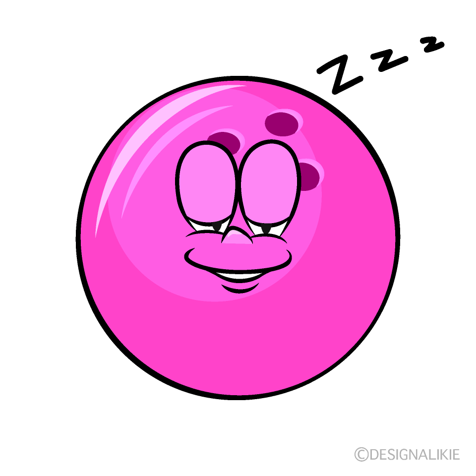 Sleeping Bowling Ball Cartoon Character Image