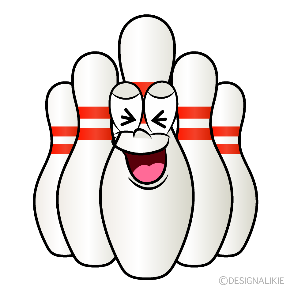 Laughing Bowling Pin Cartoon Character Image