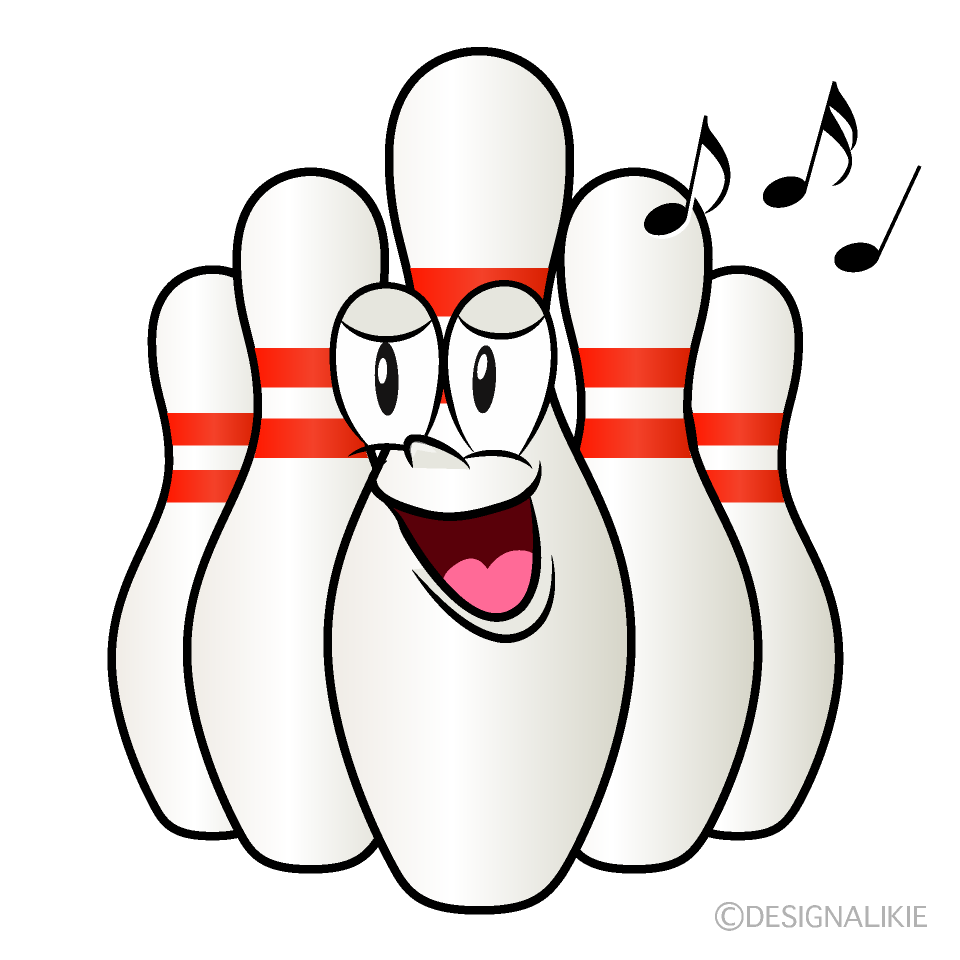Singing Bowling Pin Cartoon Character Image
