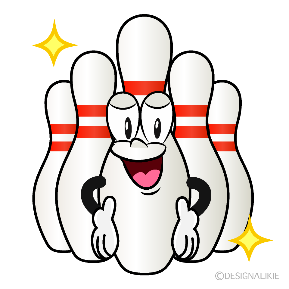 Glitter Bowling Pin Cartoon Character Image