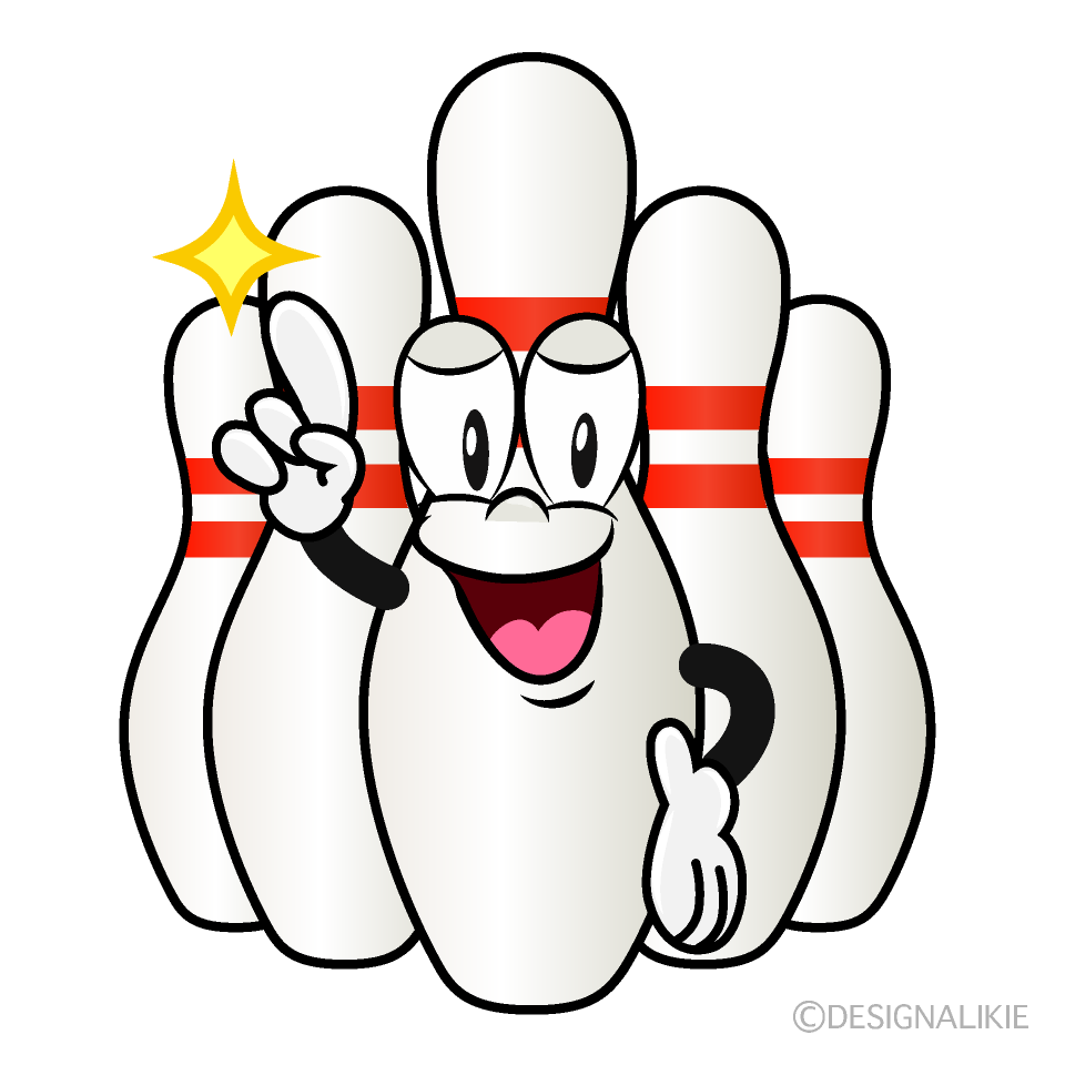 Posing Bowling Pin Cartoon Character Image
