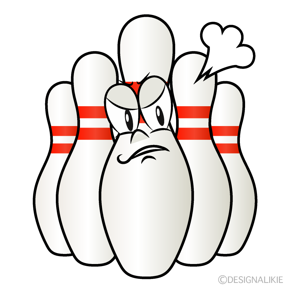Angry Bowling Pin Cartoon Character Image