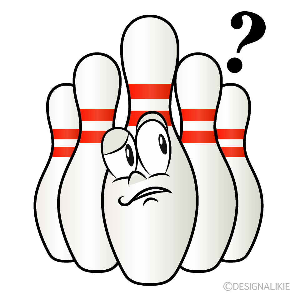 Thinking Bowling Pin Cartoon Character Image