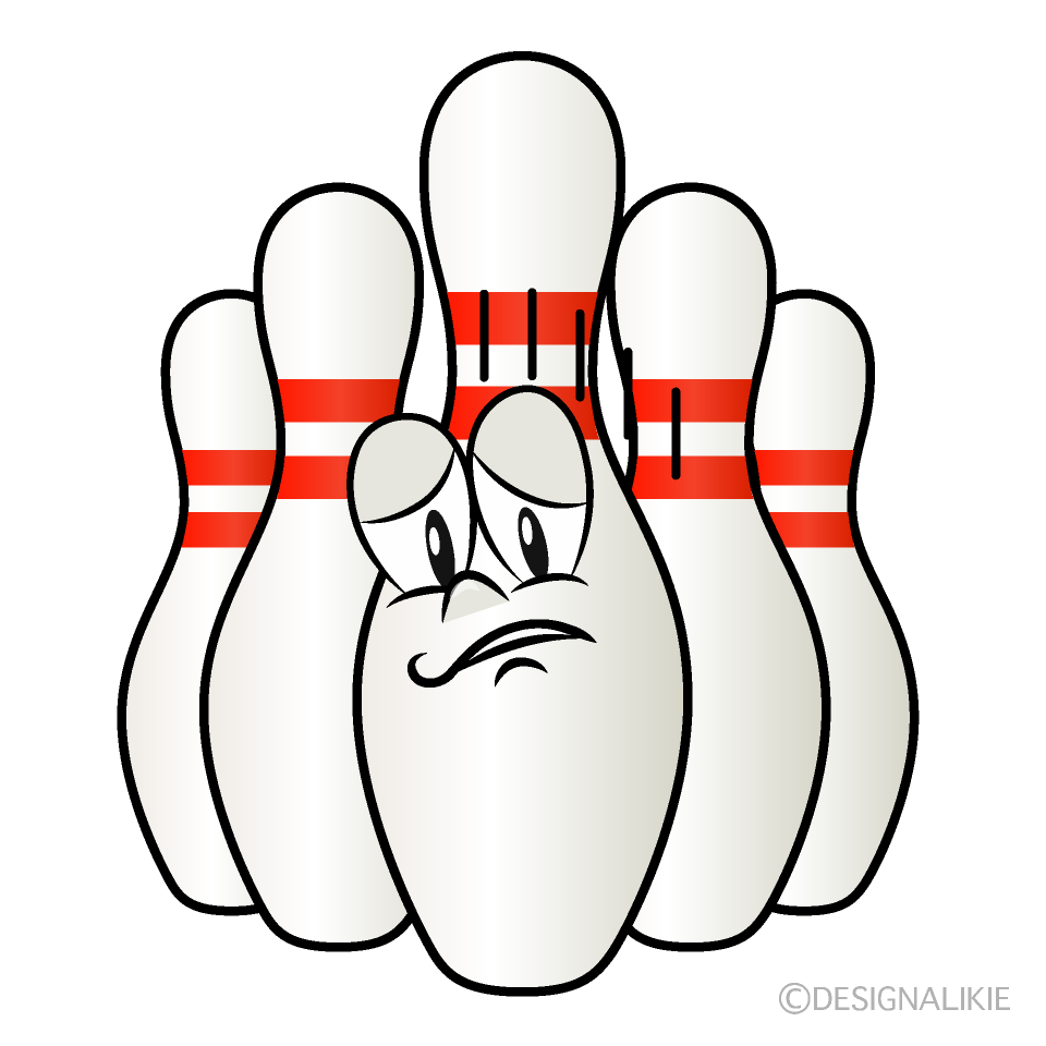 Depressed Bowling Pin Cartoon Character Image