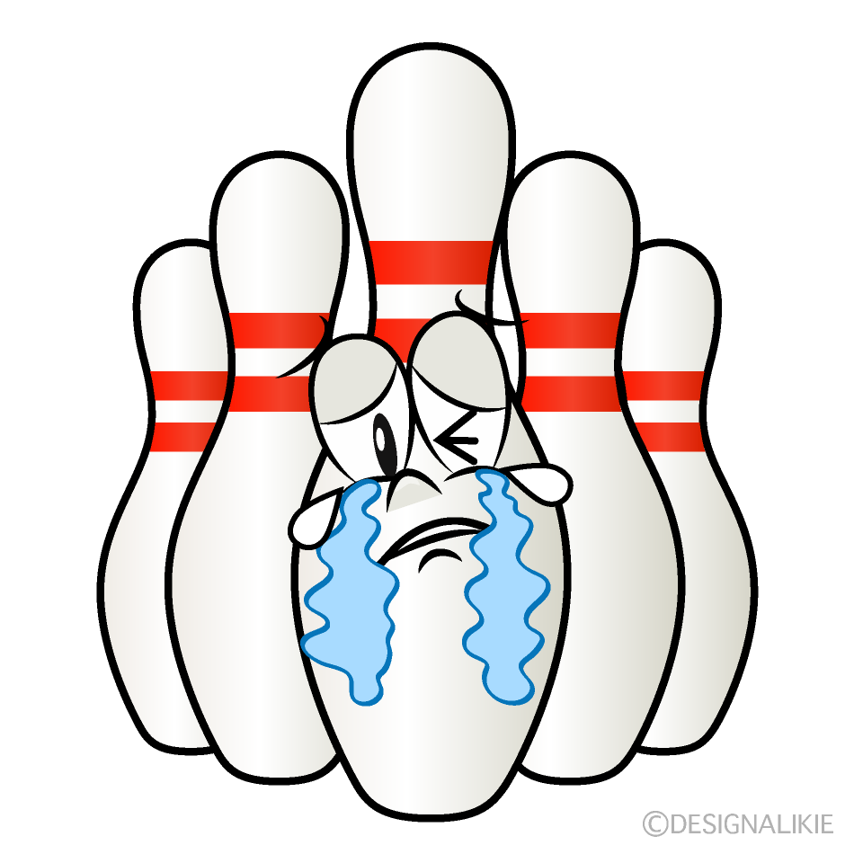 Crying Bowling Pin Cartoon Character Image