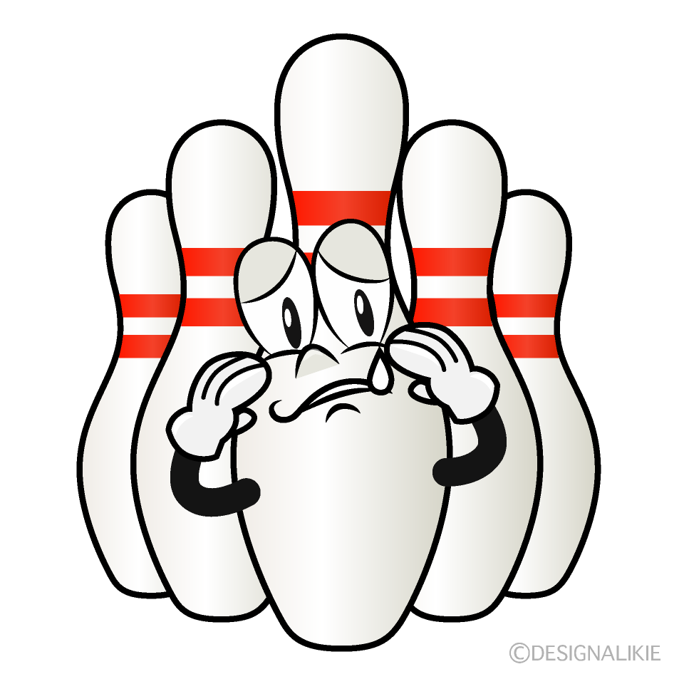 Sad Bowling Pin Cartoon Character Image
