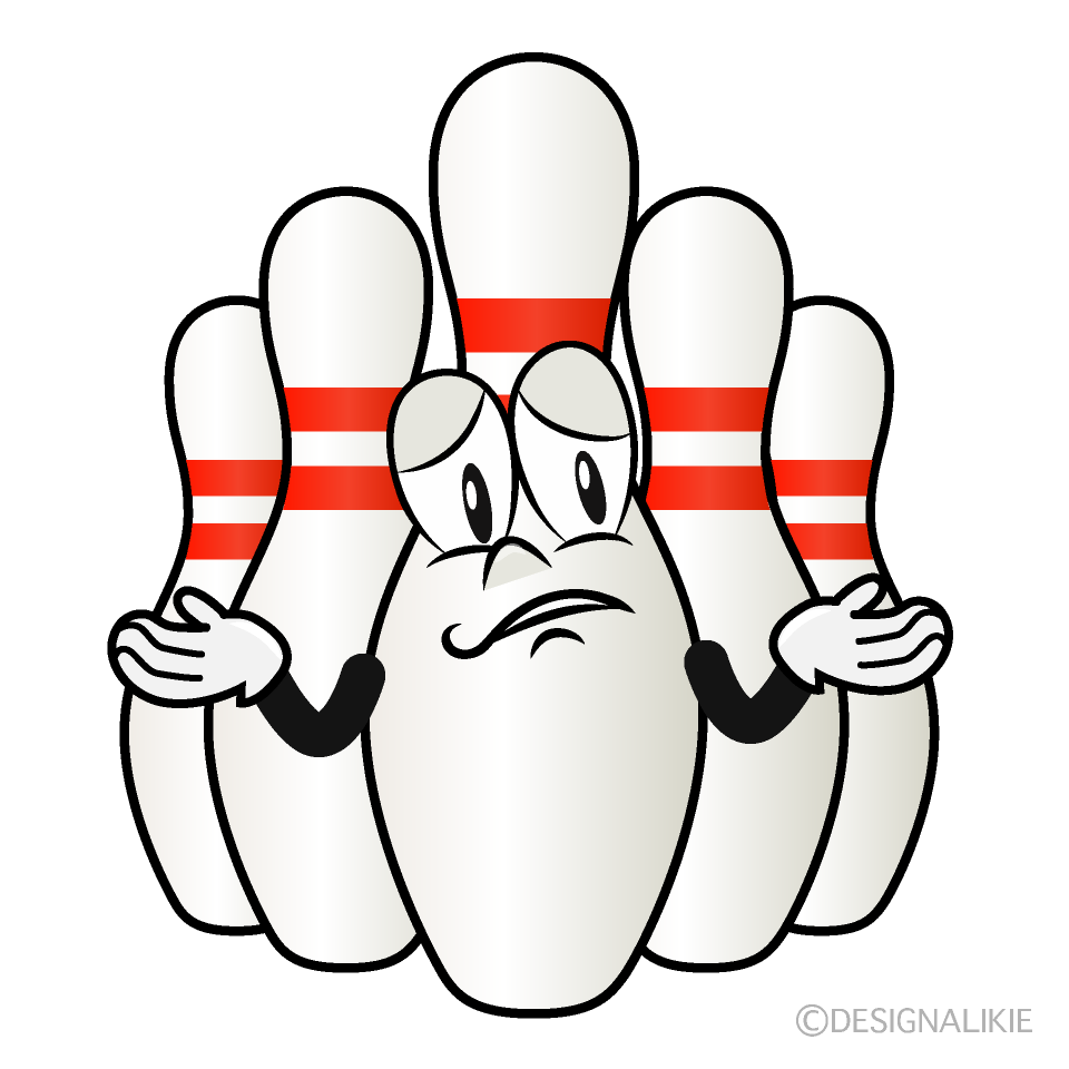 Troubled Bowling Pin Cartoon Character Image