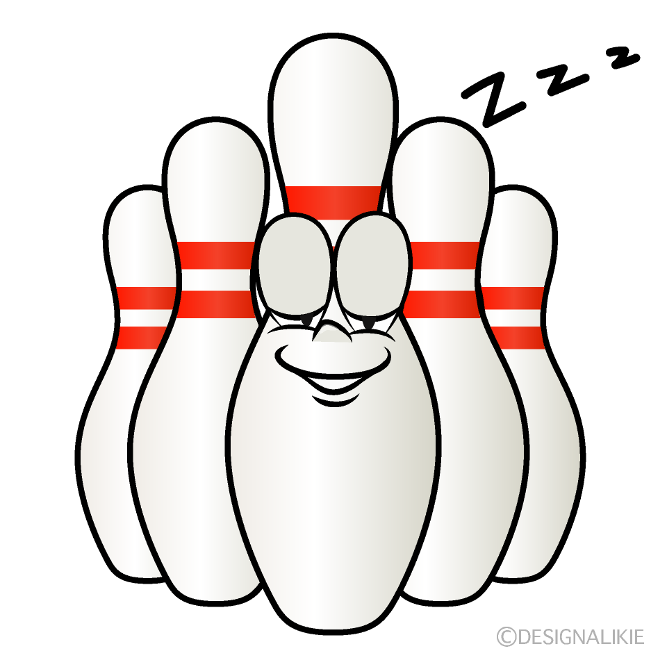 Sleeping Bowling Pin Cartoon Character Image