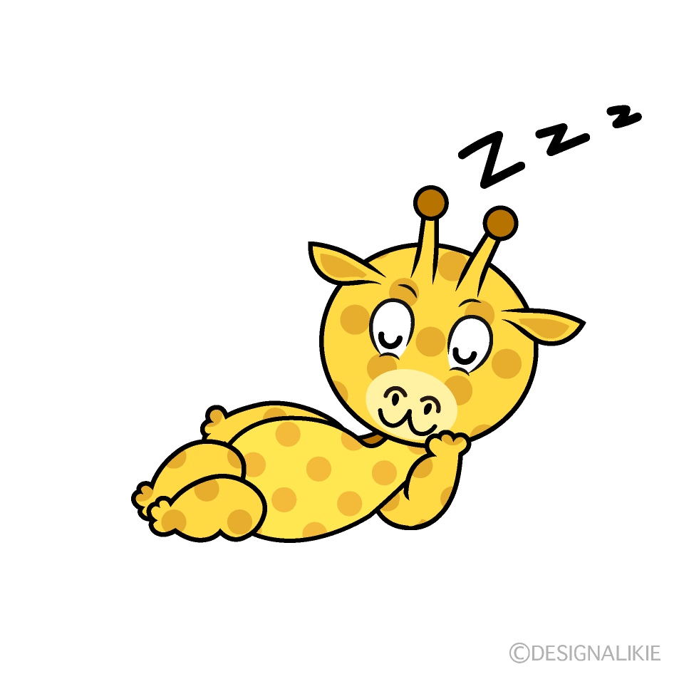 Sleeping Giraffe Cartoon Character Image