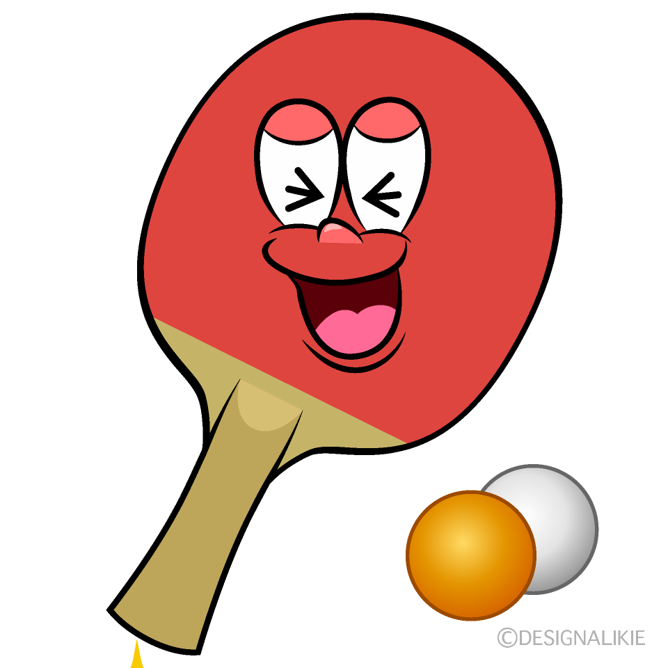 Laughing Table Tennis Cartoon Character Image