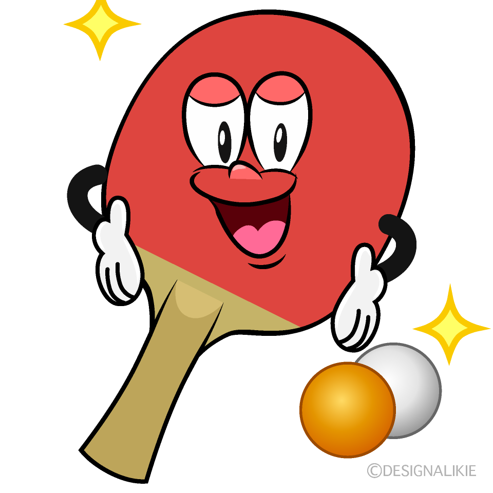 Glitter Table Tennis Cartoon Character Image