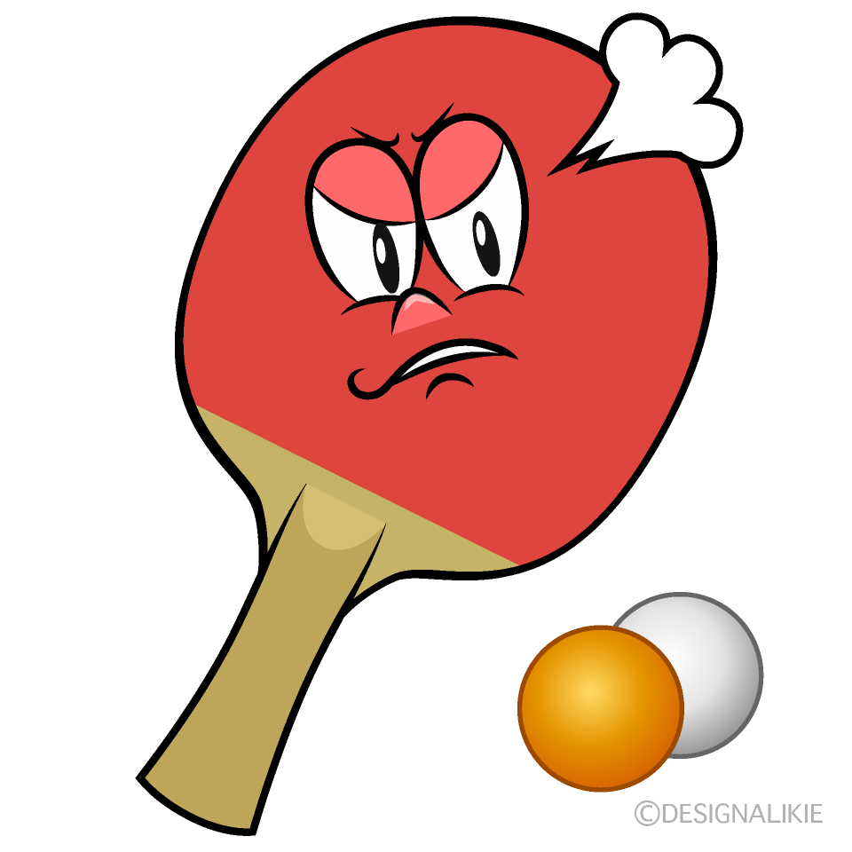 Angry Table Tennis Cartoon Character Image