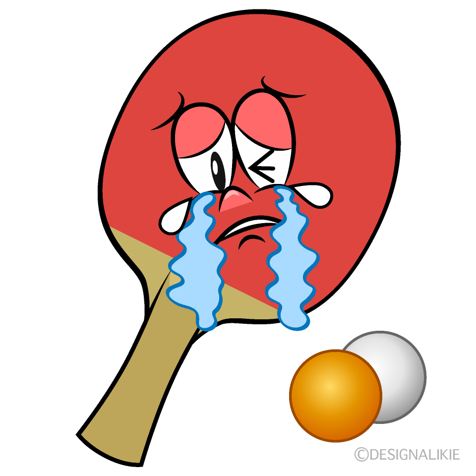 Crying Table Tennis Cartoon Character Image