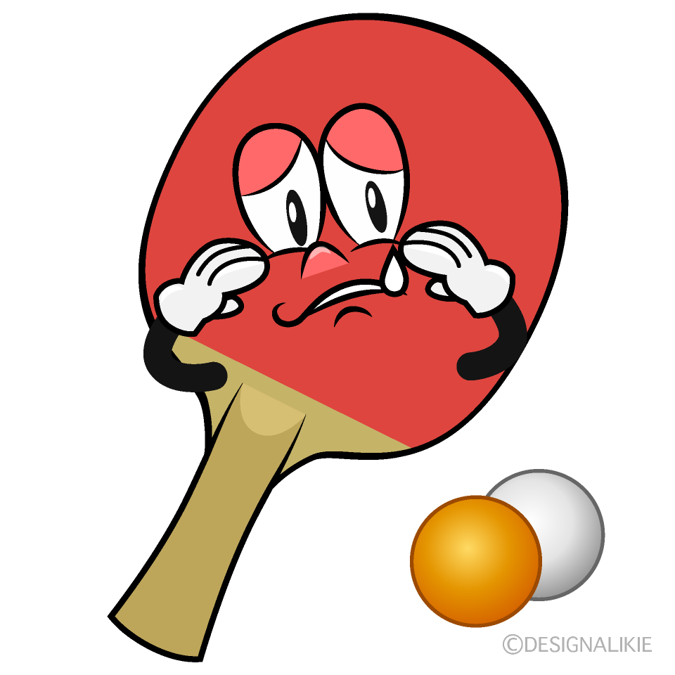 Sad Table Tennis Cartoon Character Image