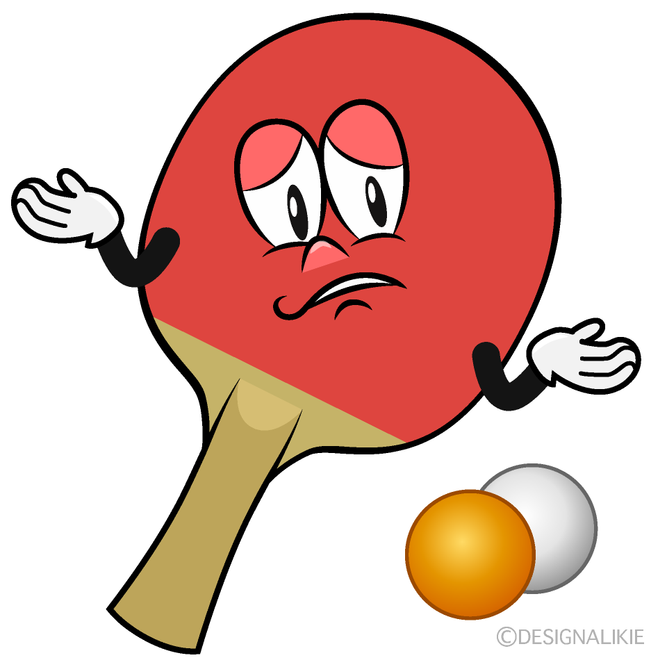 Troubled Table Tennis Cartoon Character Image