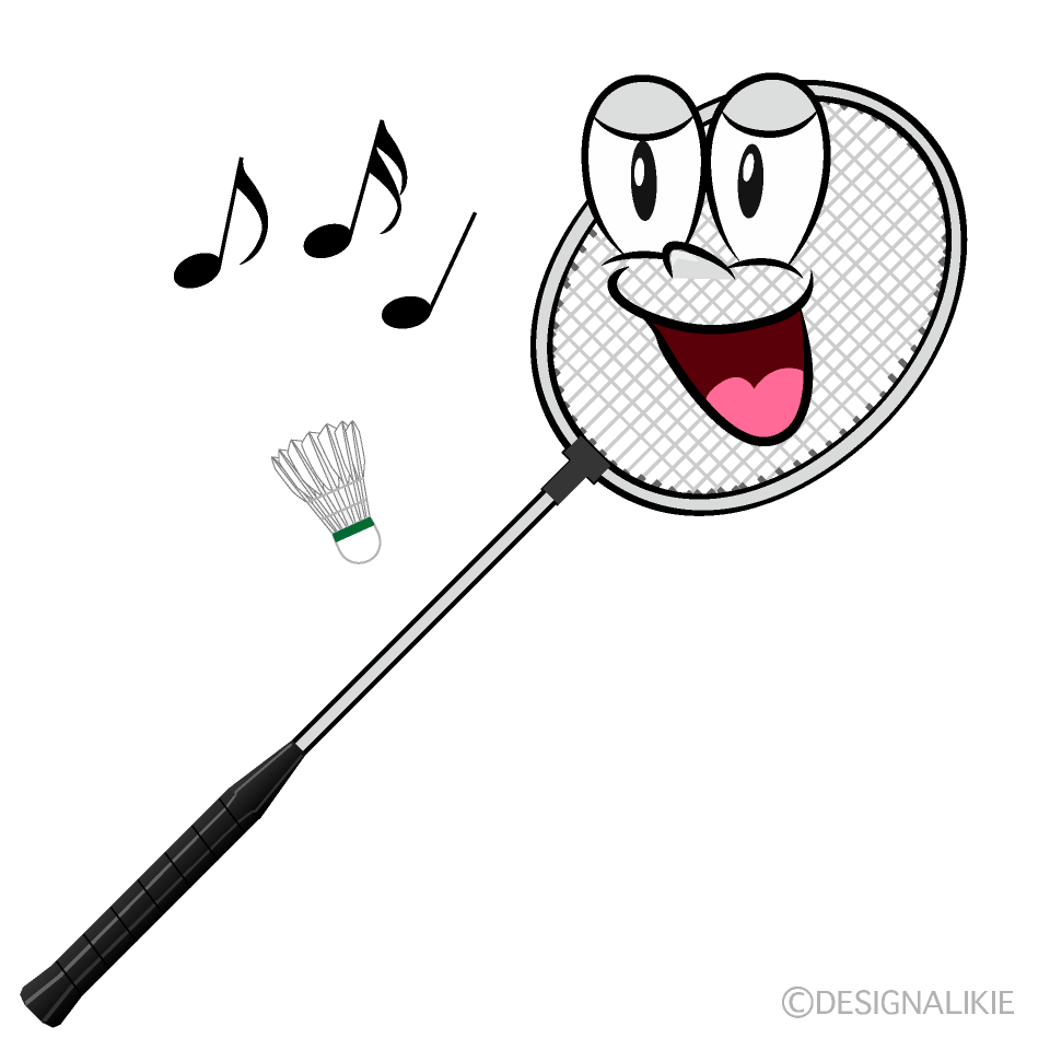Singing Badminton Cartoon Character Image