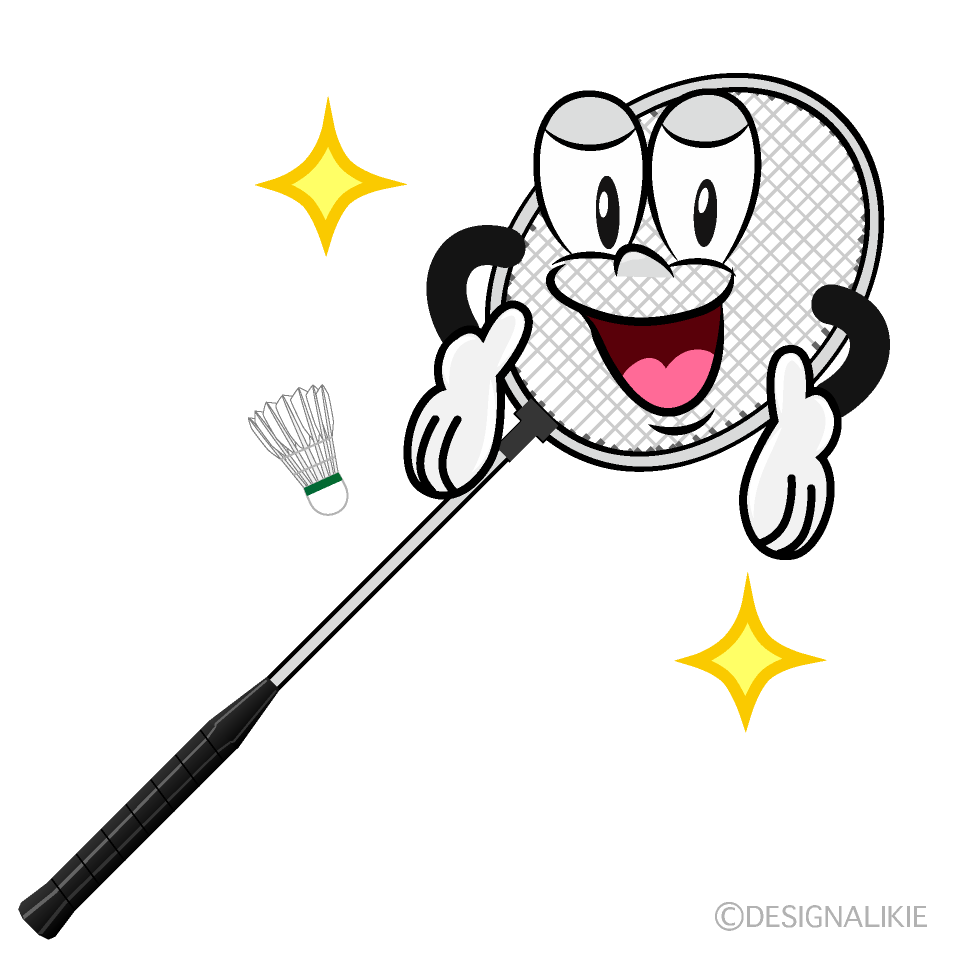Glitter Badminton Cartoon Character Image