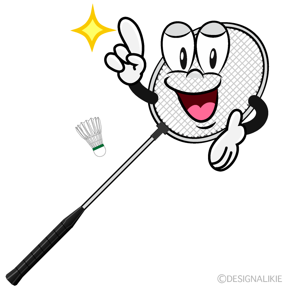 Posing Badminton Cartoon Character Image