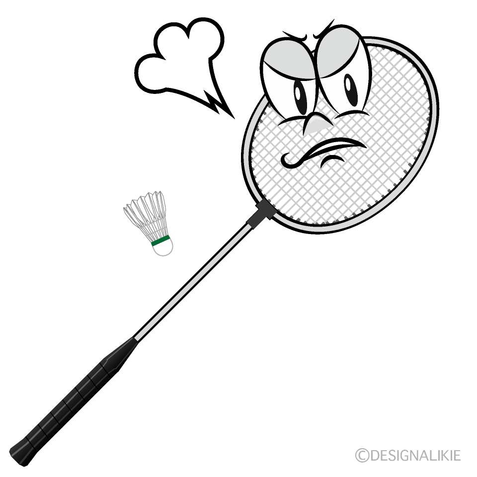 Angry Badminton Cartoon Character Image