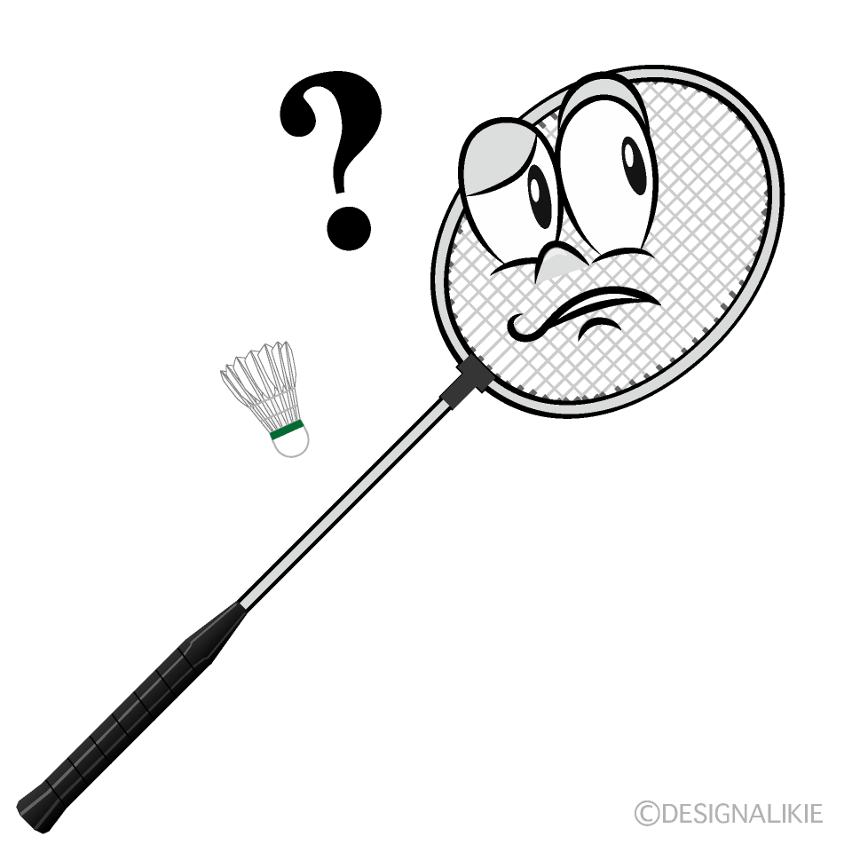 Thinking Badminton Cartoon Character Image