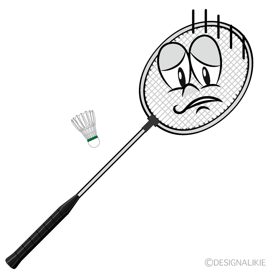 Depressed Badminton Cartoon Character Image