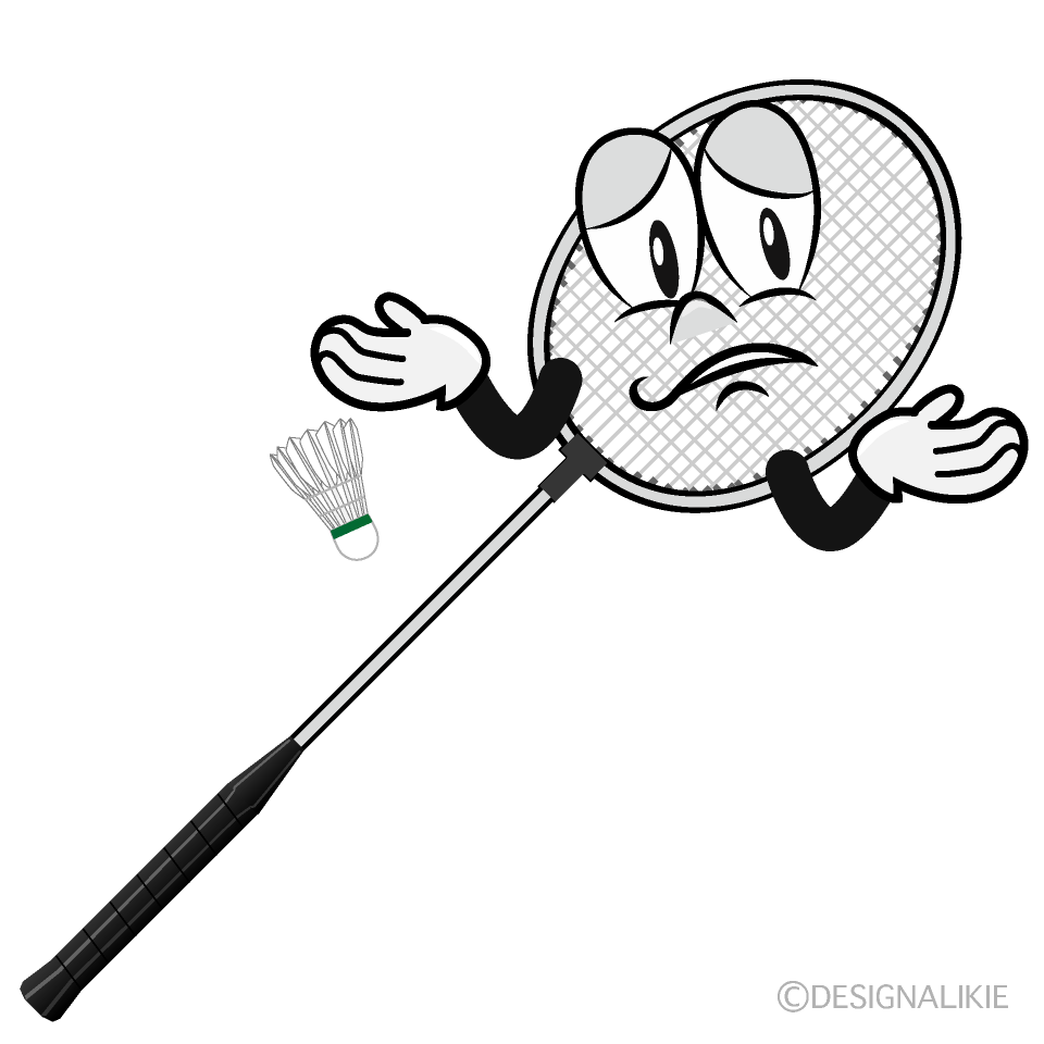 Troubled Badminton Cartoon Character Image