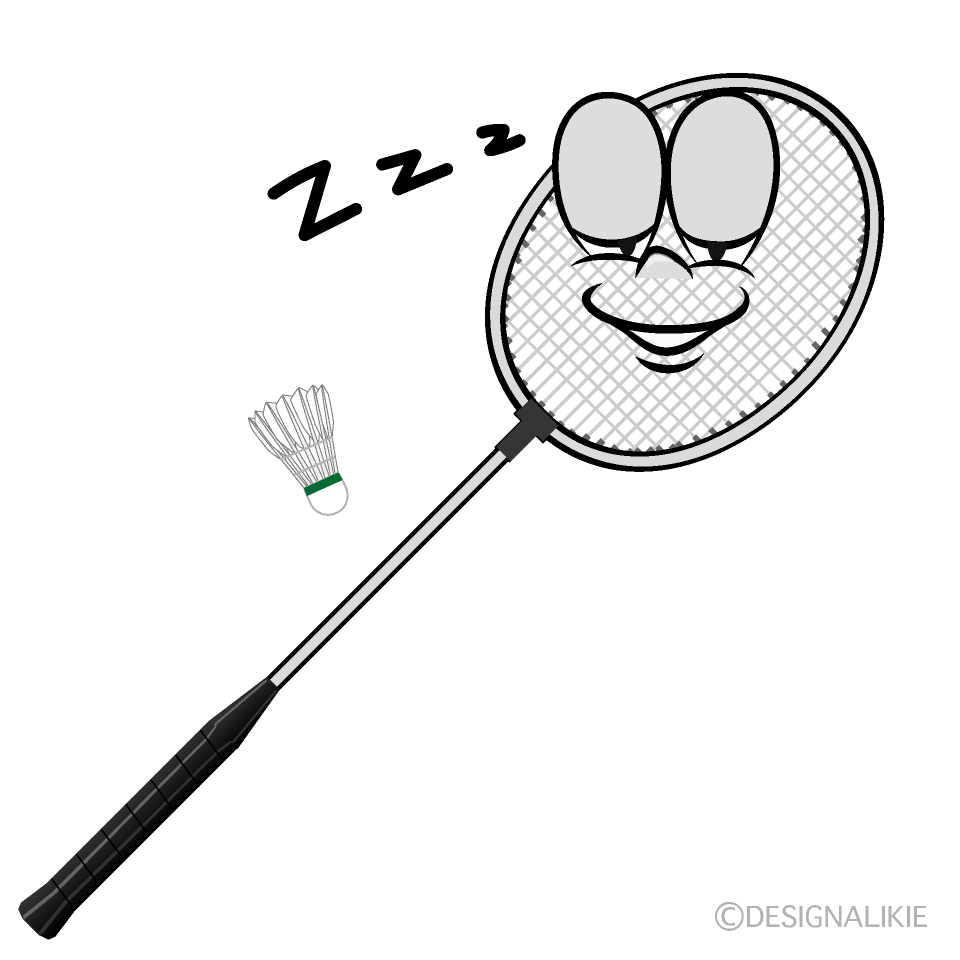 Sleeping Badminton Cartoon Character Image