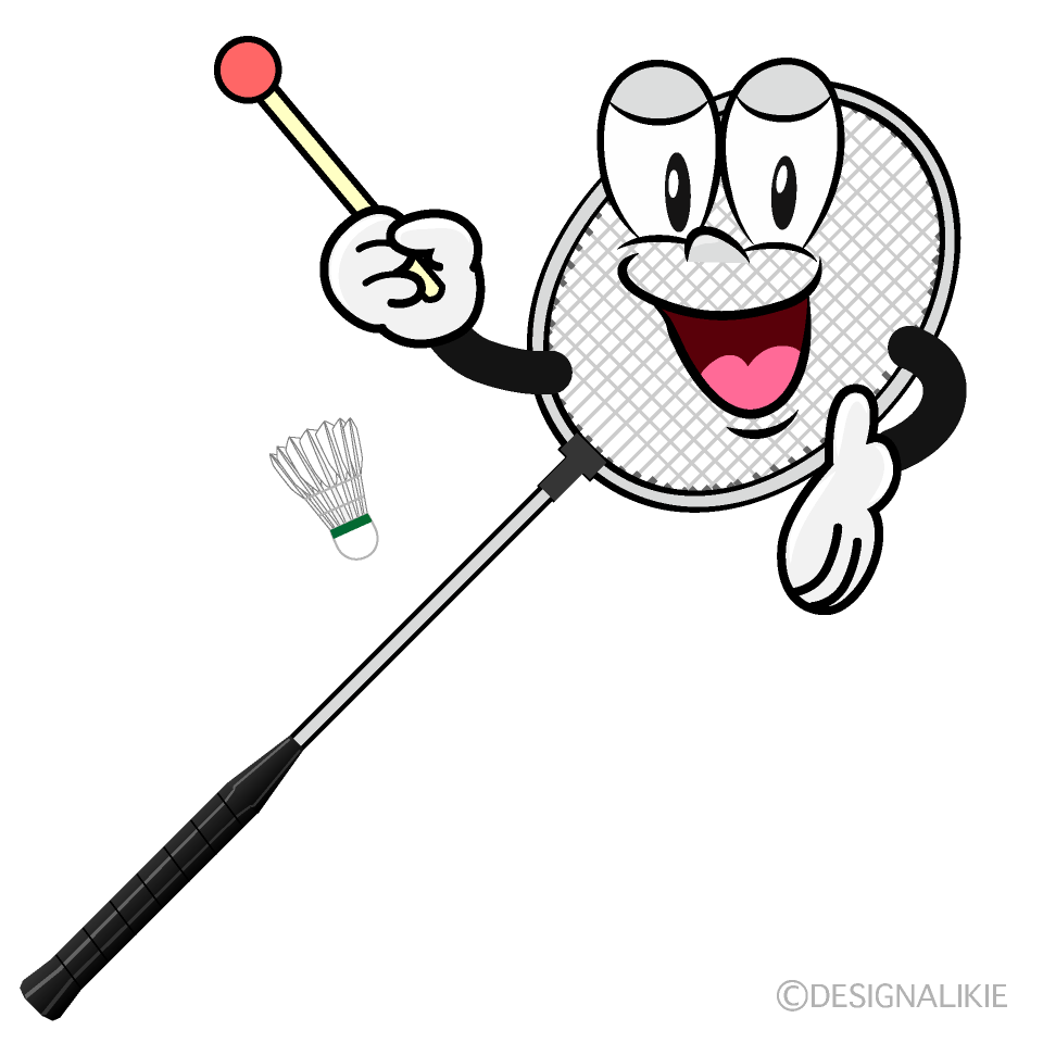 Speaking Badminton Cartoon Character Image