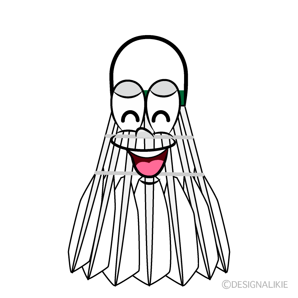 Smiling Badminton Shuttle Cartoon Character Image