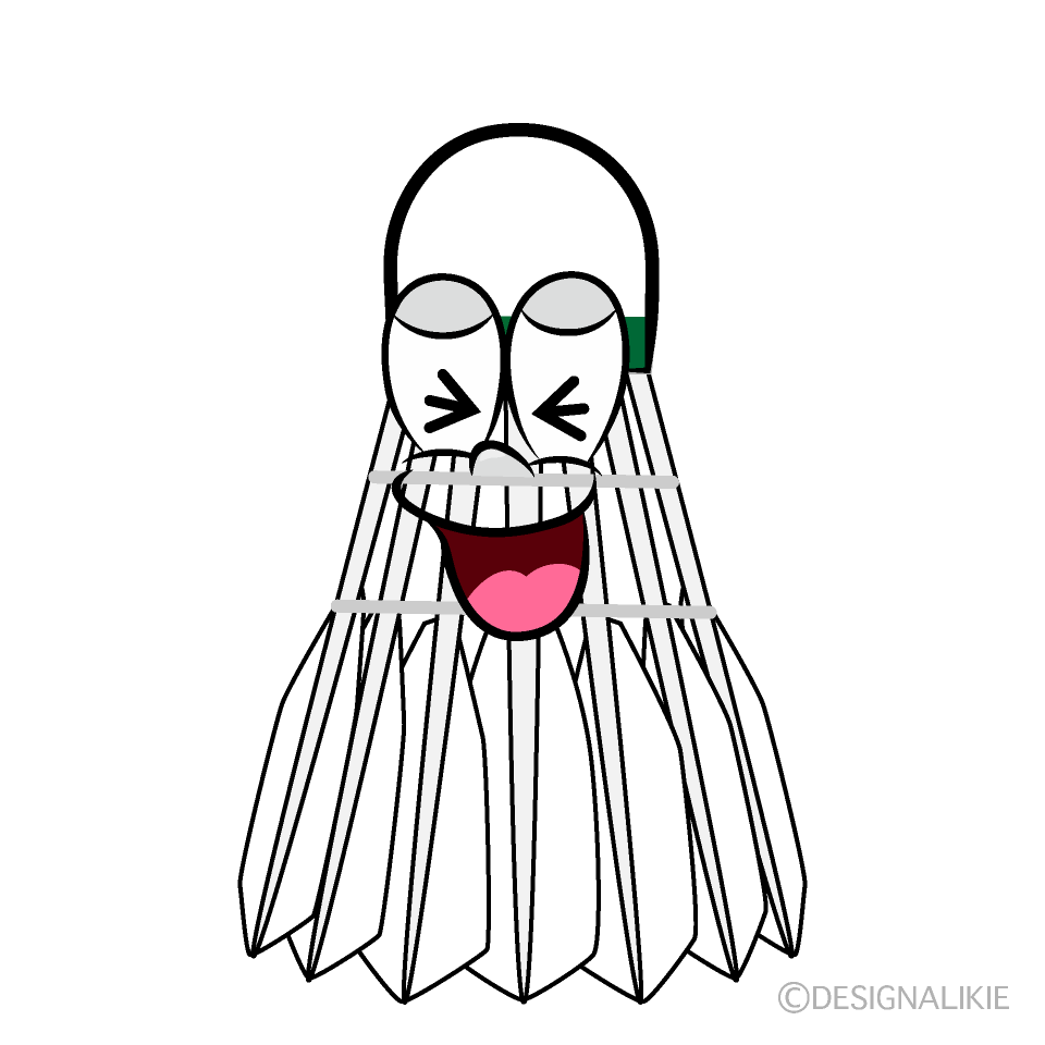 Laughing Badminton Shuttle Cartoon Character Image