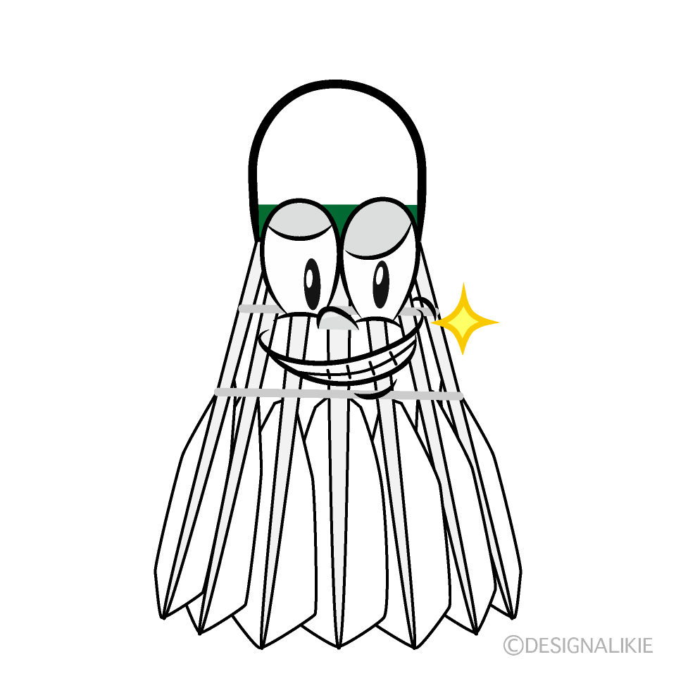 Grinning Badminton Shuttle Cartoon Character Image