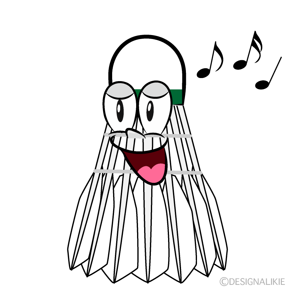 Singing Badminton Shuttle Cartoon Character Image