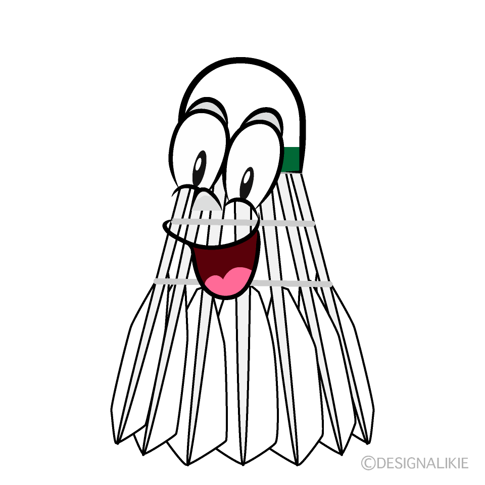 Surprising Badminton Shuttle Cartoon Character Image