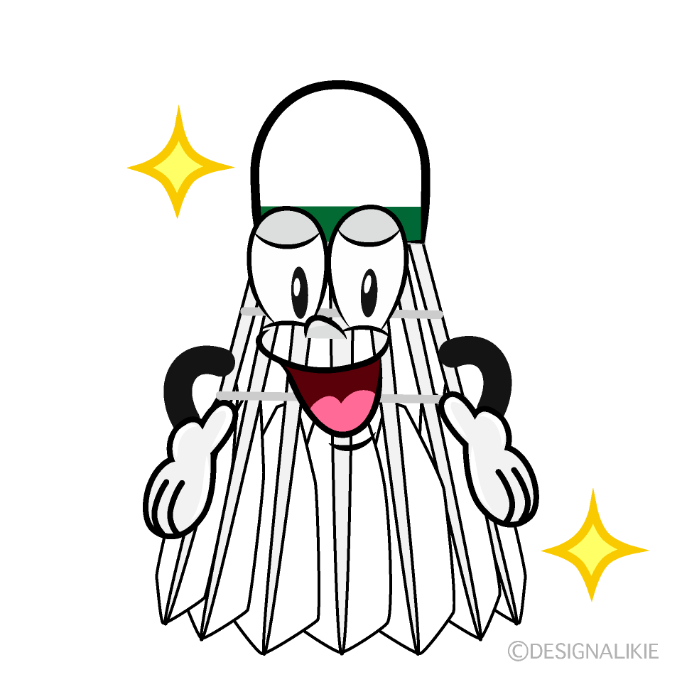 Glitter Badminton Shuttle Cartoon Character Image