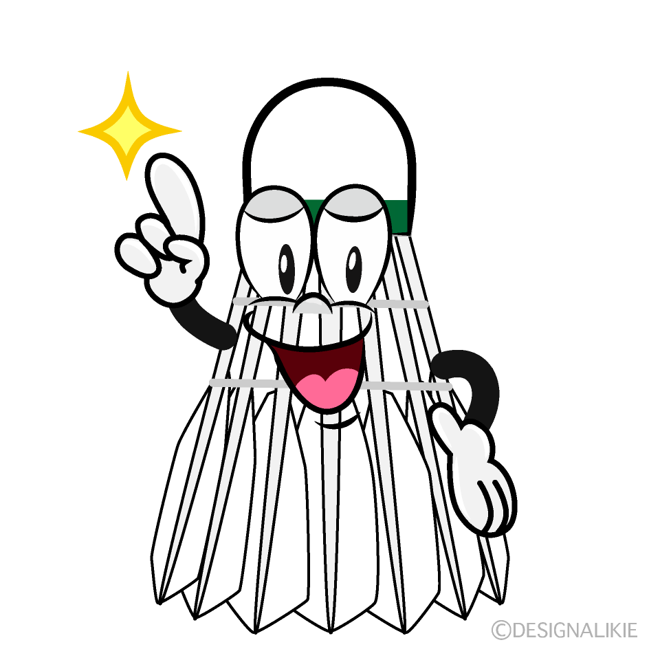Posing Badminton Shuttle Cartoon Character Image