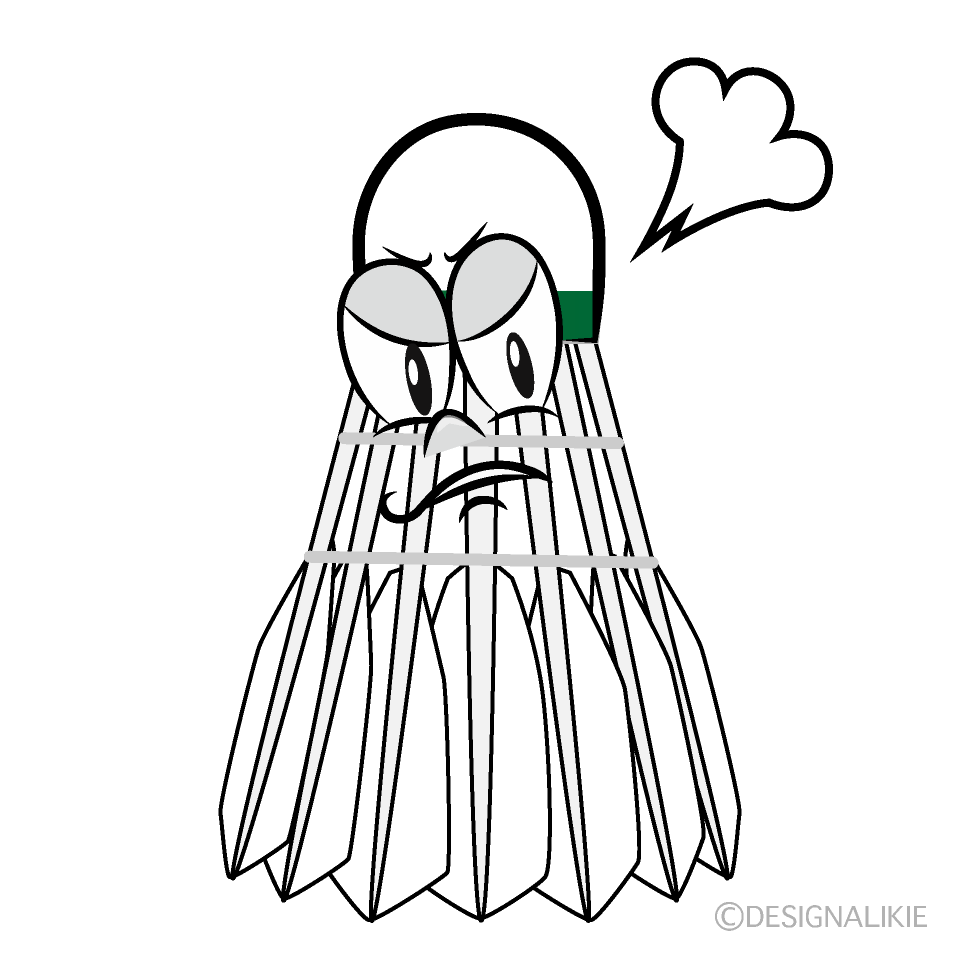Angry Badminton Shuttle Cartoon Character Image