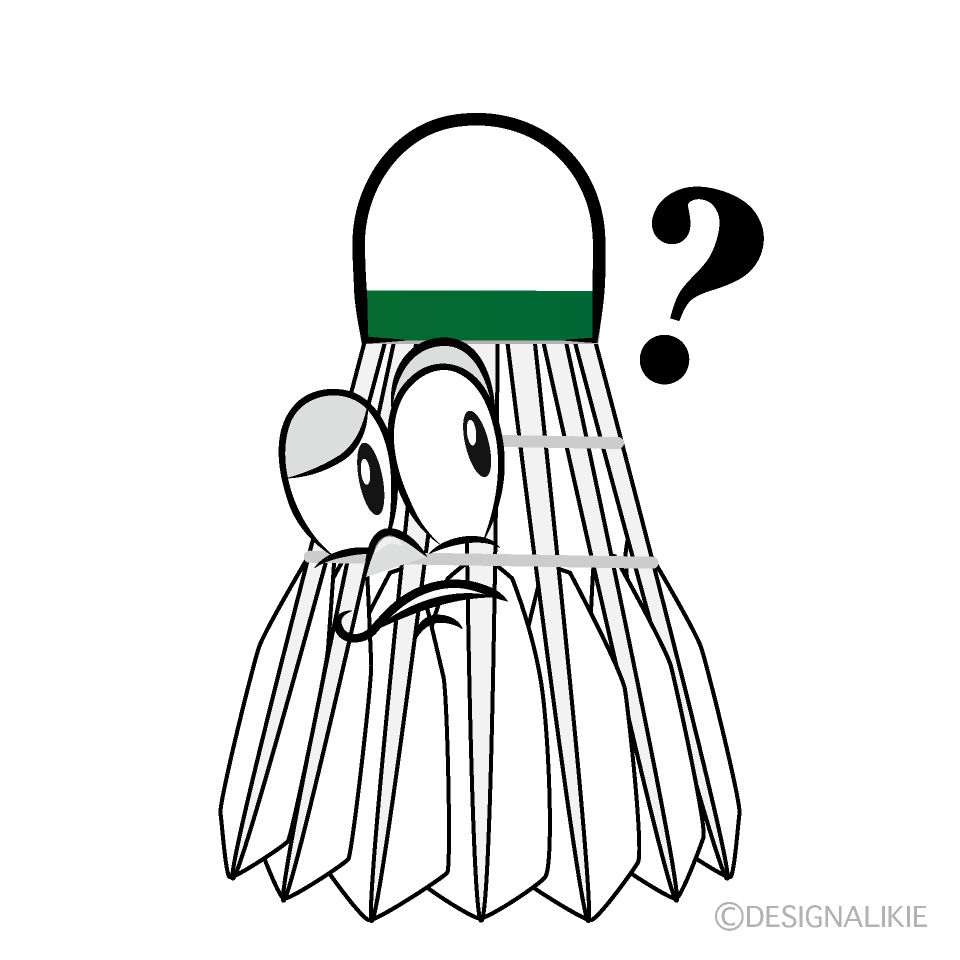 Thinking Badminton Shuttle Cartoon Character Image