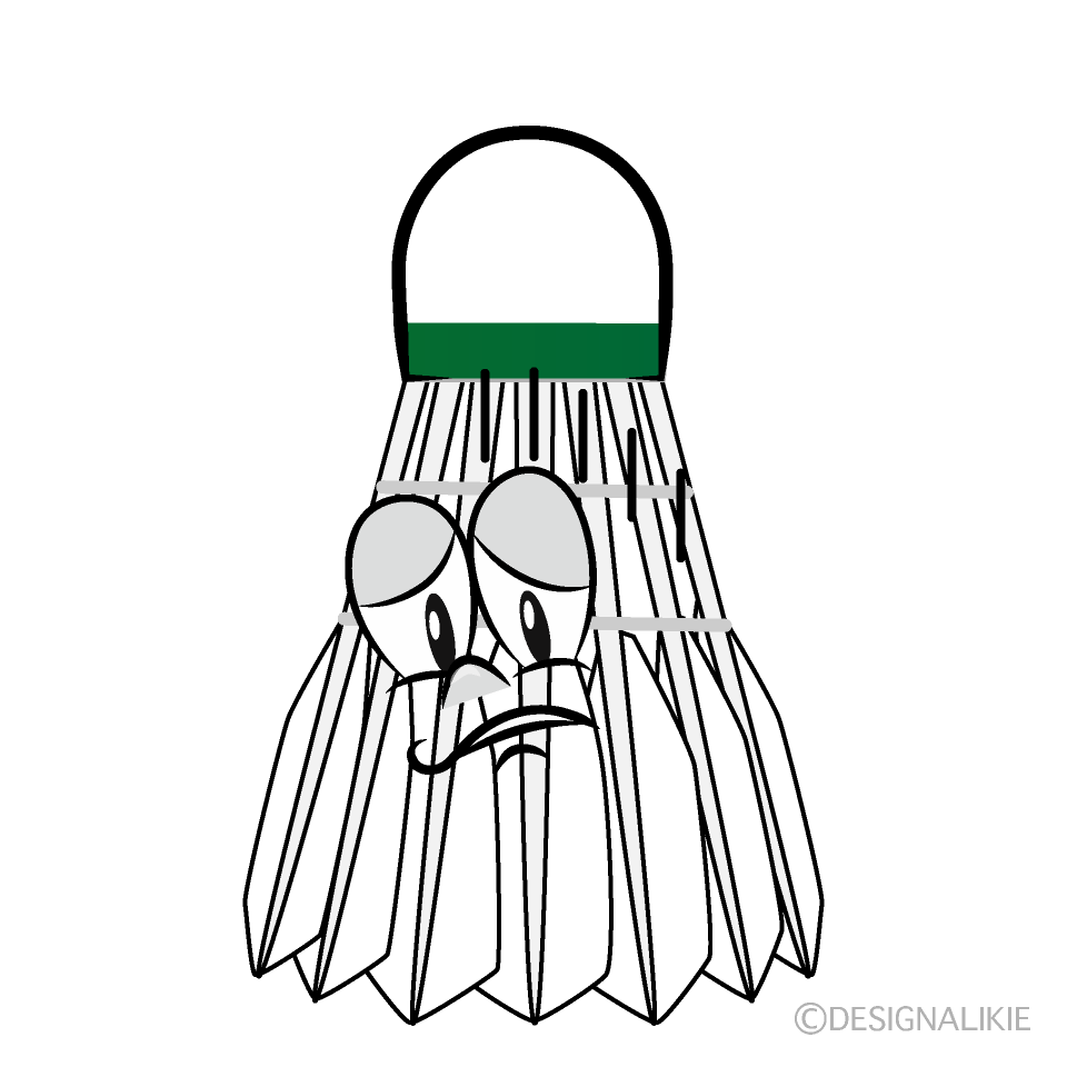 Depressed Badminton Shuttle Cartoon Character Image