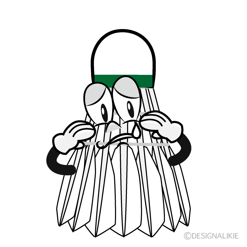 Sad Badminton Shuttle Cartoon Character Image