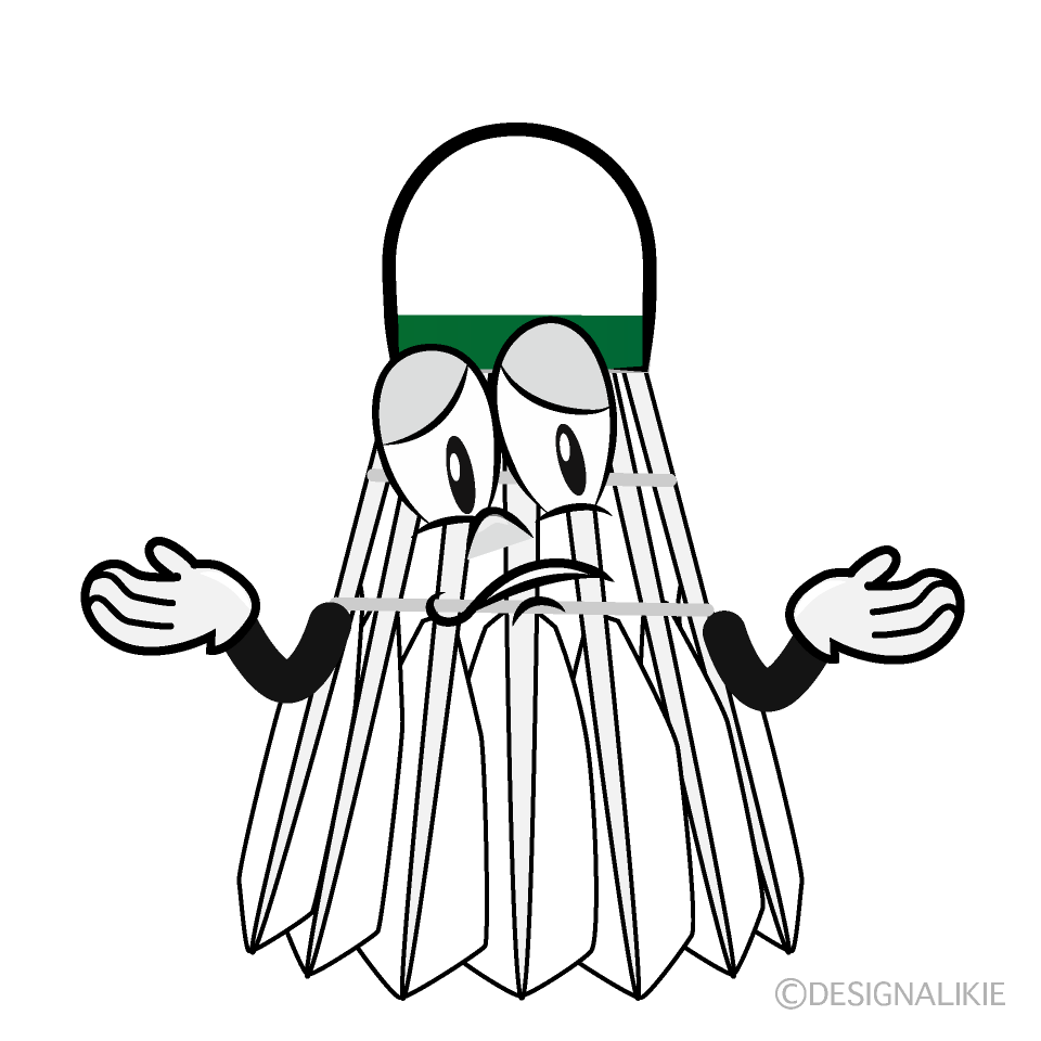 Troubled Badminton Shuttle Cartoon Character Image