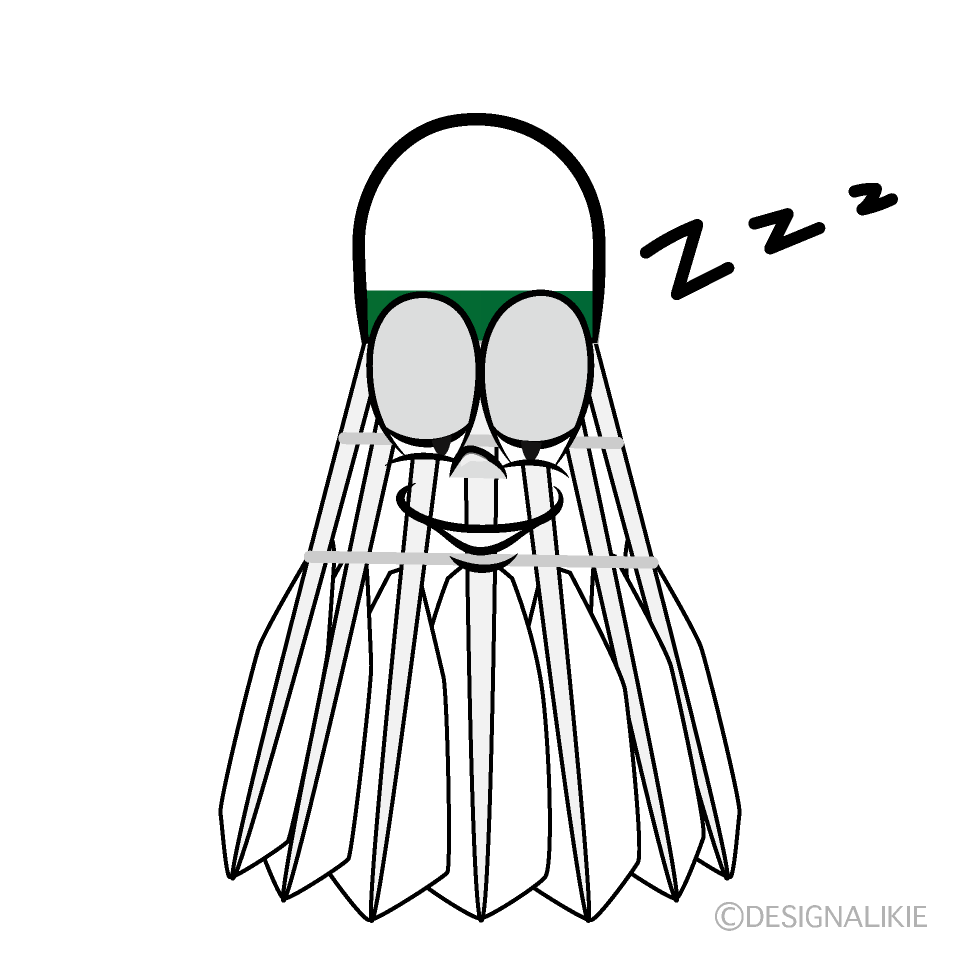 Sleeping Badminton Shuttle Cartoon Character Image
